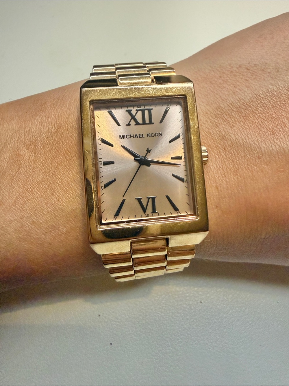 Michael Kors Gold Rectangular Bracelet Watch